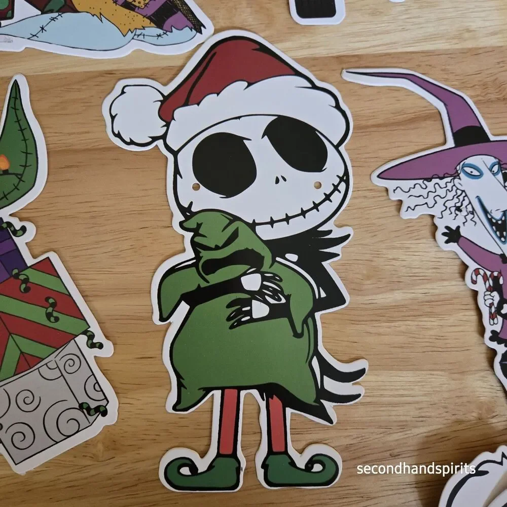 Nightmare Before Christmas DIY Banner Kit - Holiday Cardstock Cutouts & Raffia